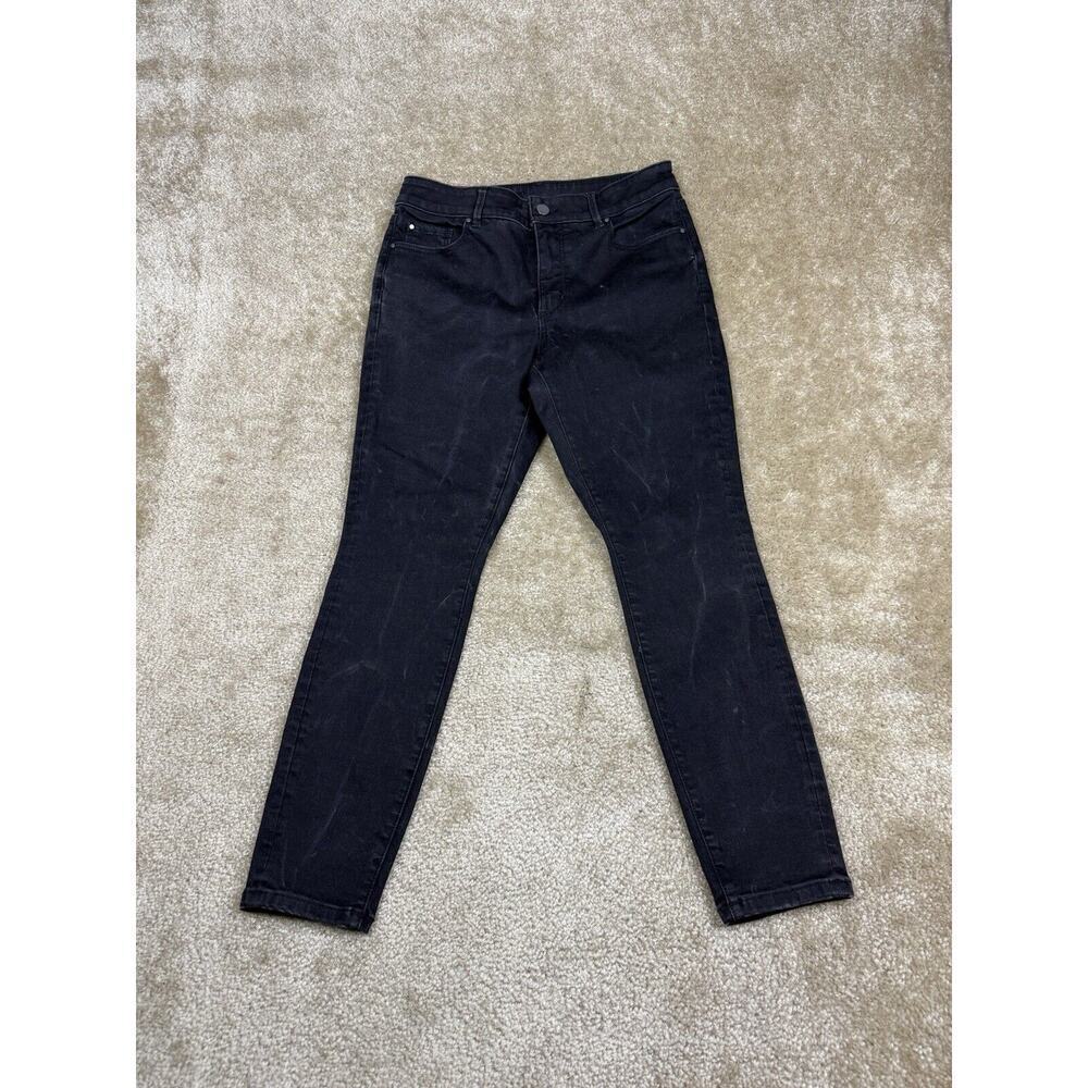 Ann Taylor THE SKINNY Curvy Fit Jeans Size 6 Petite Black Stone Wash Read* A439